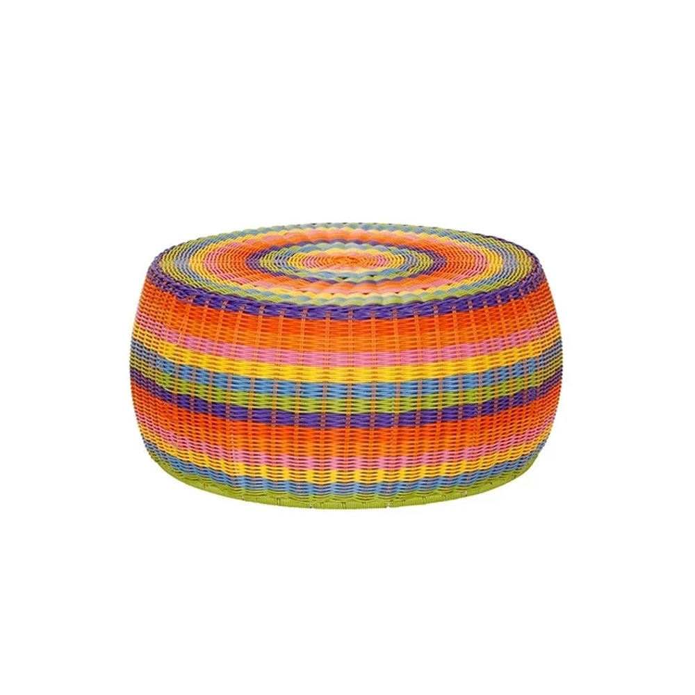 Round wicker ottoman outdoor discount